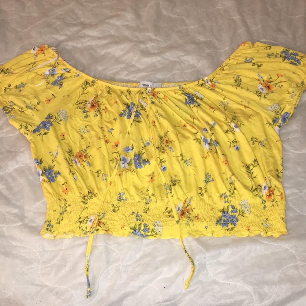 Yellow Floral CropTop